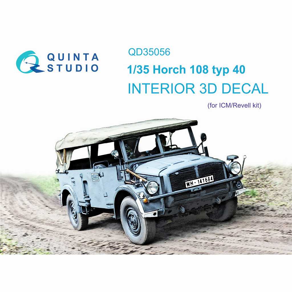 【新製品】QD35056 1/35 ホルヒ 108 typ 40 カラー内装3Dデカール (ICM用)