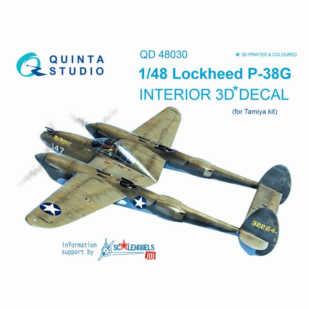 【新製品】QD48030 1/48 ロッキード P-38G ライトニング 内装3Dデカール (タミヤ用)