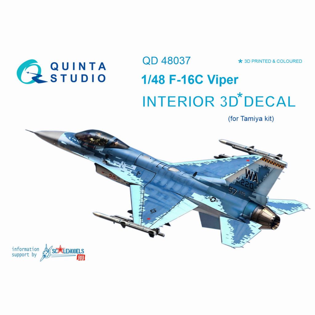 【新製品】QD48037 1/48 ジェネラル・ダイナミクス F-16C ファイティングファルコン 内装3Dデカール (タミヤ用)