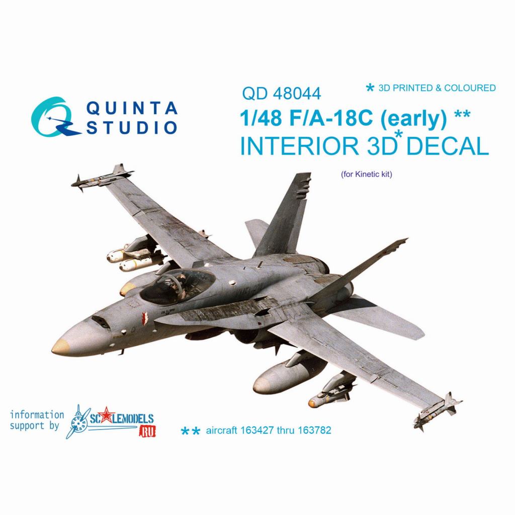 【新製品】QD48044 1/48 マクドネル・ダグラス F/A-18C ホーネット (初期型) 内装3Dデカール (キネティック用)