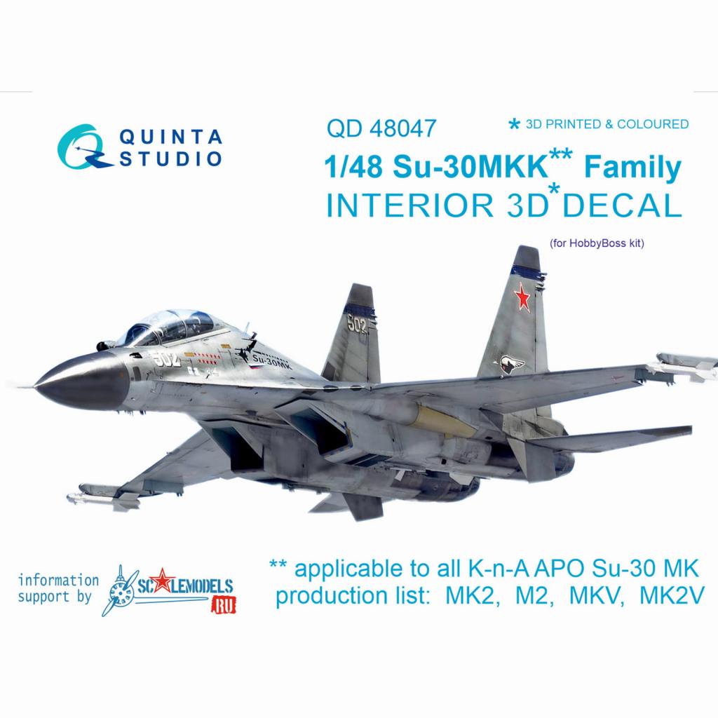 【新製品】QD48047 1/48 スホーイ Su-30MKK フランカー 内装3Dデカール (ホビーボス用)