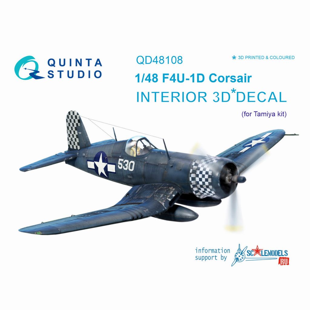 【新製品】QD48108 1/48 ヴォート F4U-1D コルセア 内装3Dデカール (タミヤ用)