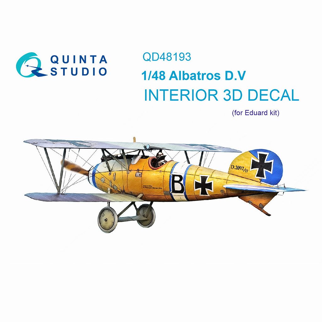 【新製品】QD48193 1/48 アルバトロス D.V 内装カラー3Dデカール(エデュアルド用)