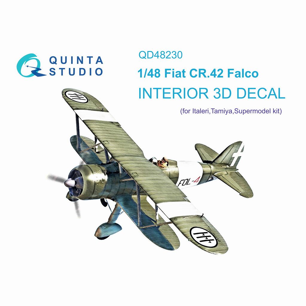 【新製品】QD48230 1/48 フィアット CR.42 ファルコ 内装カラー3Dデカール(イタレリ用)