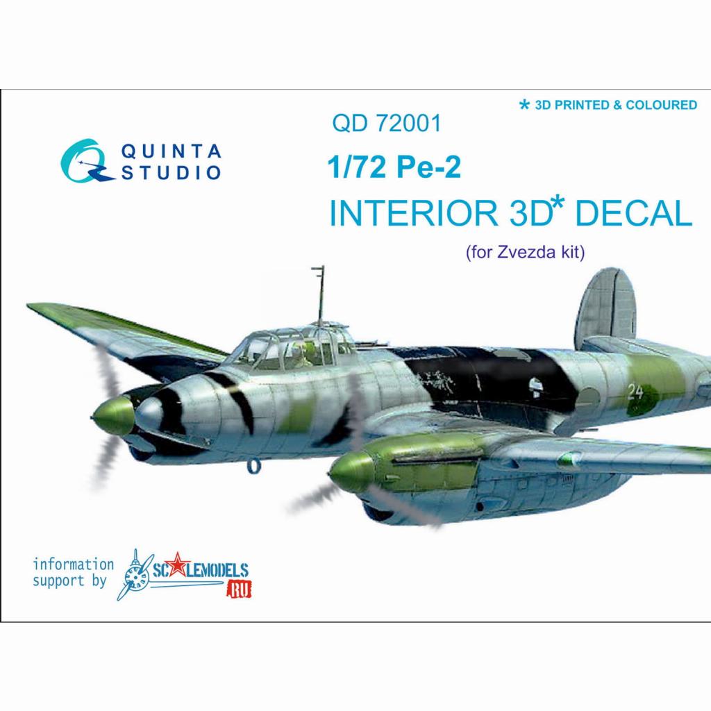 【新製品】QD72001 1/72 ペトリヤコフ Pe-2 内装3Dデカール (ズべズダ用)