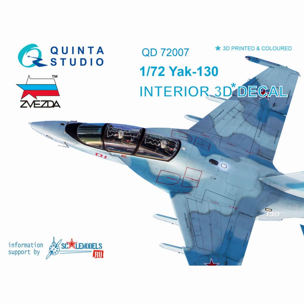 【新製品】QD72007 1/72 ヤコブレフ Yak-130 内装3Dデカール (ズべズダ用)