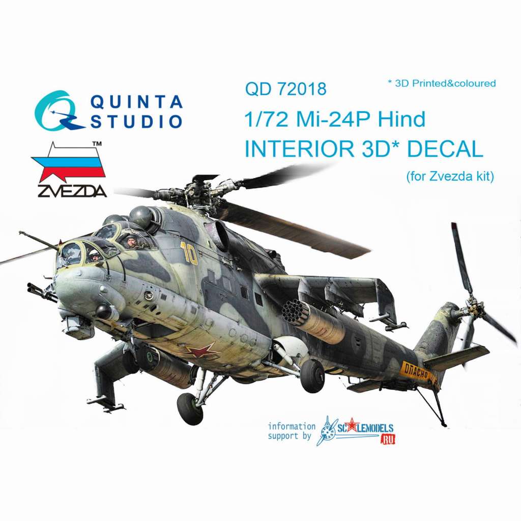 【新製品】QD72018 1/72 ミル Mi-24P ハインド 内装3Dデカール (ズべズダ用)