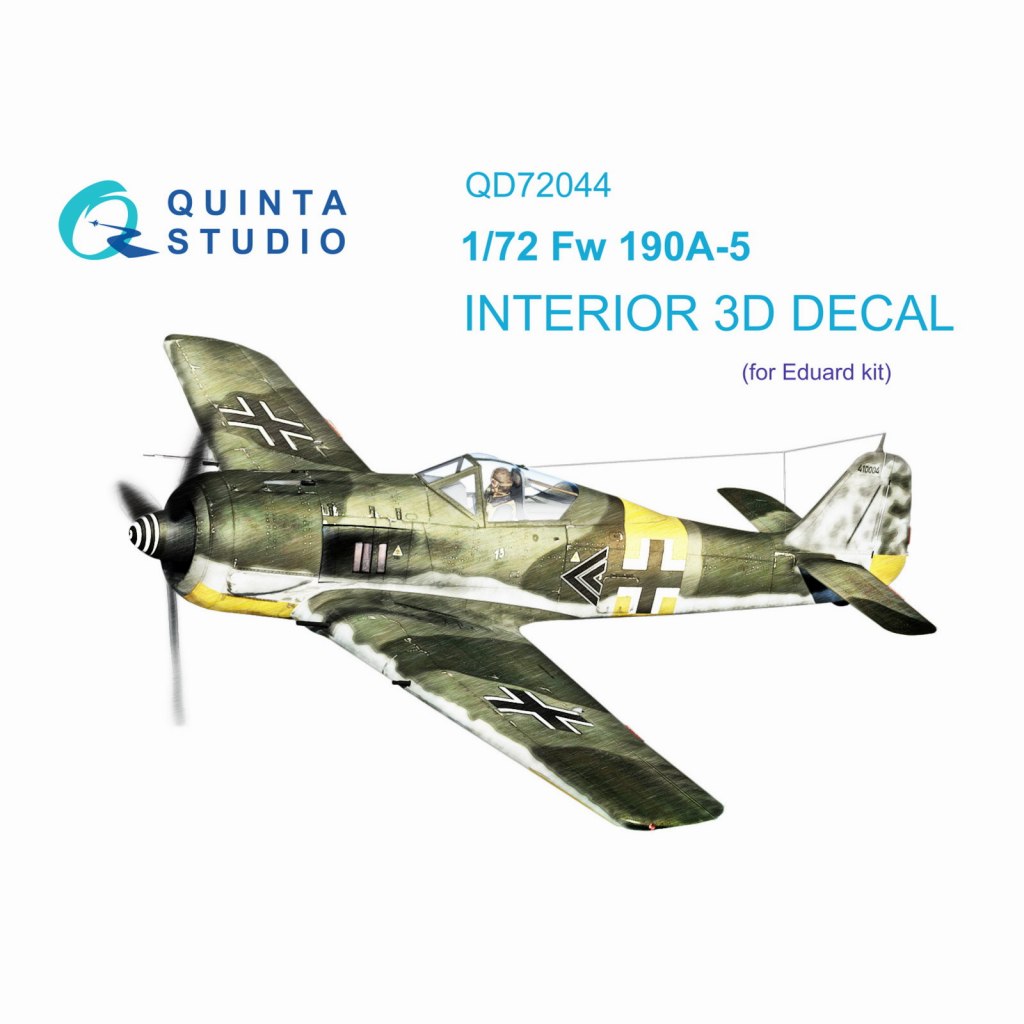 【新製品】QD72044 1/72 フォッケウルフ Fw190A-5 内装カラー3Dデカール(エデュアルド用)