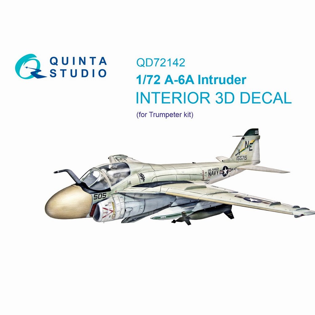 【新製品】QD72142 1/72 グラマン A-6A イントルーダー 内装カラー3Dデカール (トランペッター用)