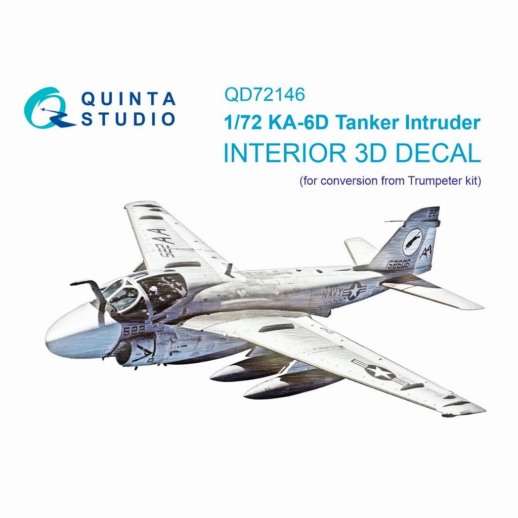 【新製品】QD72146 1/72 グラマン KA-6D イントルーダー 内装カラー3Dデカール (トランペッター用コンバージョン)