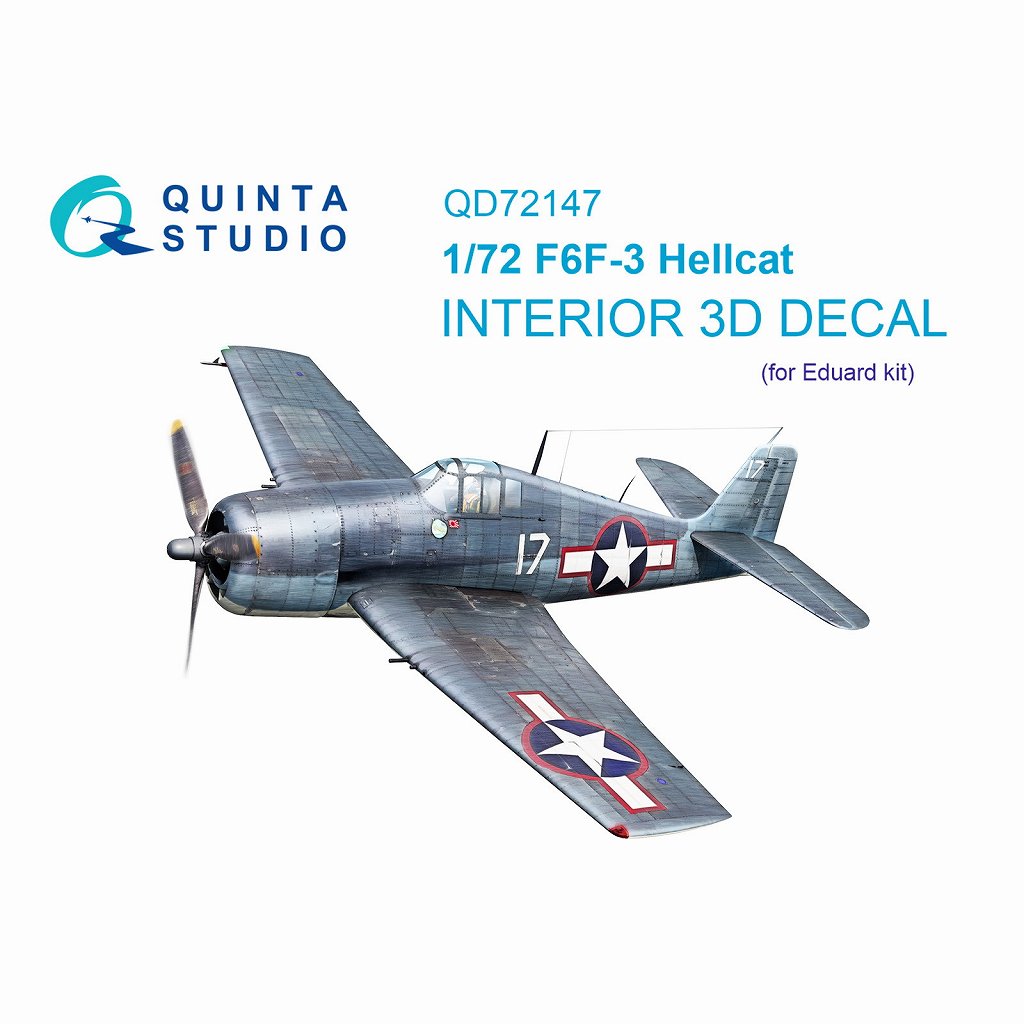 【新製品】QD72147 1/72 グラマン F6F-3 ヘルキャット 内装カラー3Dデカール (エデュアルド用)