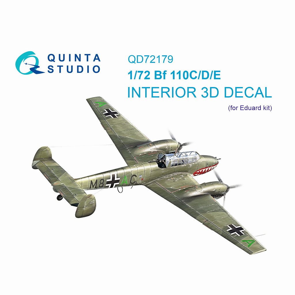 【新製品】QD72179 1/72 メッサーシュミット Bf110C/D/E 内装カラー3Dデカール (エデュアルド用)