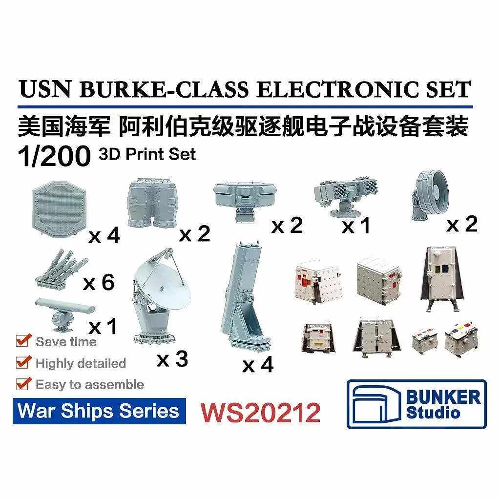 【新製品】WS20212 1/200 米海軍 アーレイ・バーク級駆逐艦用 電子装備セット【ネコポス規格外】