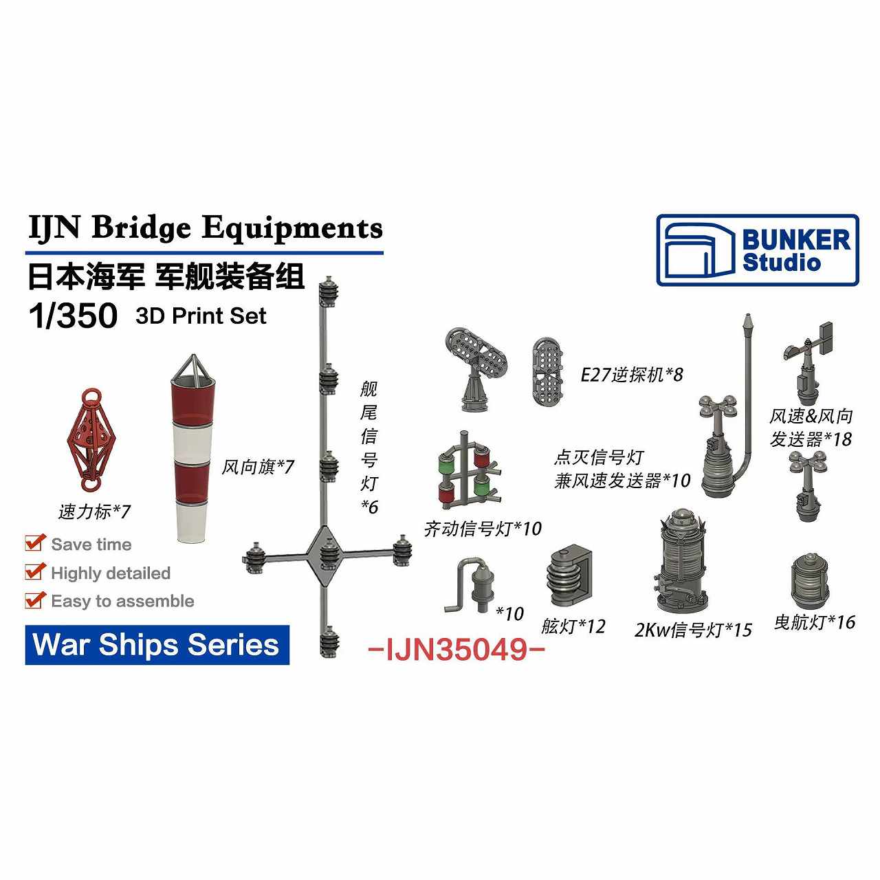 【新製品】IJN35049 日本海軍 艦橋装備品セット【ネコポス規格外】