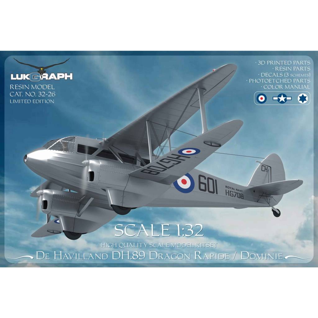 【新製品】32-26 デ・ハビランド DH.89 ドラゴンラピード イギリス空軍/イスラエル空軍/アメリカ陸軍