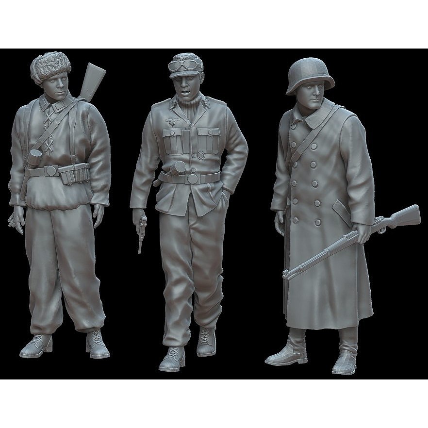 【新製品】F72091 1/72 ドイツ軍 兵士3体 グペン 1945年2月 【ネコポス規格外】