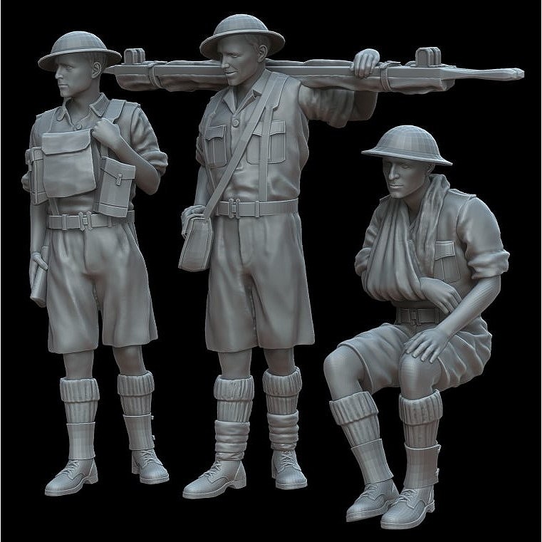 【新製品】F72092 1/72 イギリス軍 兵士3体 北アフリカ 1941年 【ネコポス規格外】