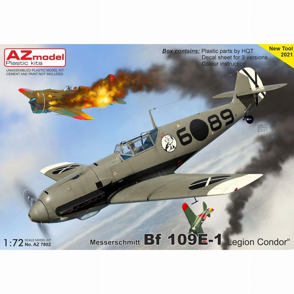 【新製品】AZ7802 1/72 メッサーシュミット Bf109E-1 ｢コンドル軍団｣