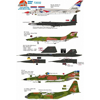 【新製品】[3200527203206] WolfPack Decals 72-032)Recce Birds RA-5C/SR-71A/U-2R/RF-101C/RF-4C/C-130B-II