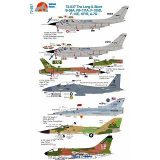 【新製品】[3200527203701] WolfPack Decals 72-037)The Long & Short B-58A/FB-111A/F-105D/F-15E/KFIR/A-7D