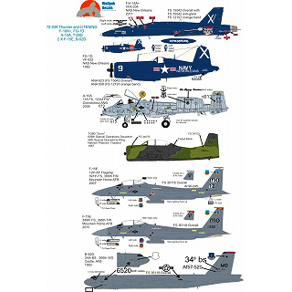 【新製品】[3200527204401] WolfPack Decals 72-044)Thunder and Lightning F-18A+/FG-1D/A-10A/T-28D/F-15E/B-52G