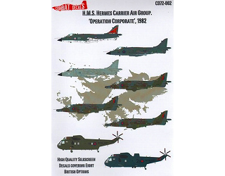 【新製品】[3600527200203] COMBAT DECAL CD72-002)HMS ハーミーズ艦載機 フォークランド紛争 1982