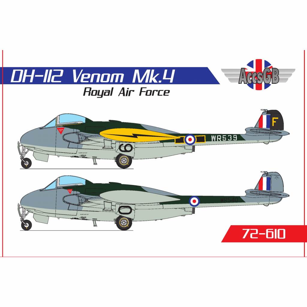 【新製品】AccsGB AGB72610 デ・ハビランド DH112 ヴェノム Mk.4 イギリス空軍