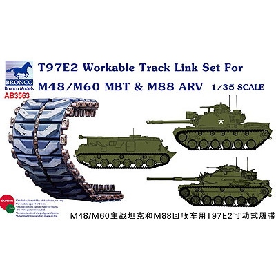 【新製品】[4544032100636] AB3563)米 M48&M60戦車用T97E2型可動キャタピラ