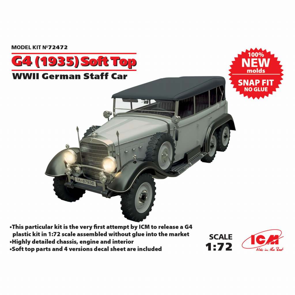 【新製品】72472 ドイツ メルセデス G4 スタッフカー ソフトトップ 1935