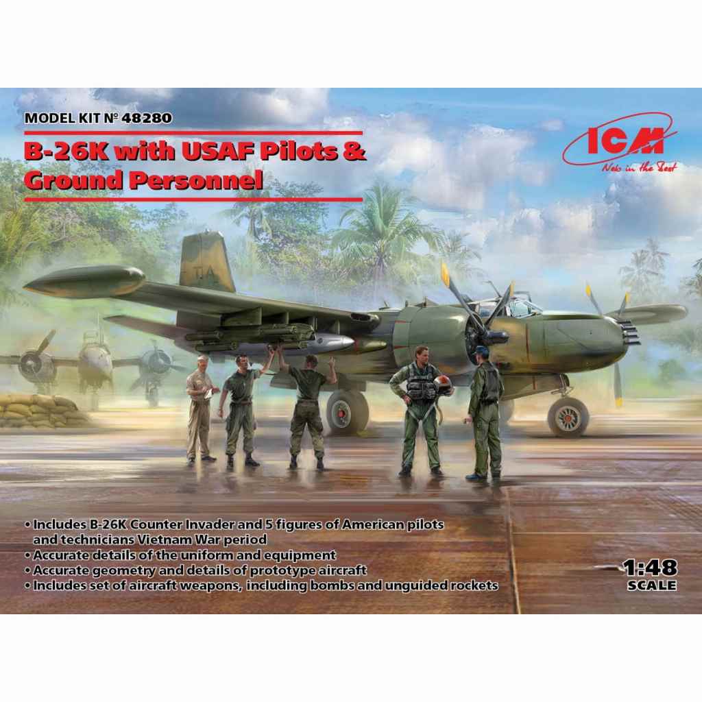 【新製品】48280 B-26K カウンターインベーダー w/USAFパイロット＆クルー