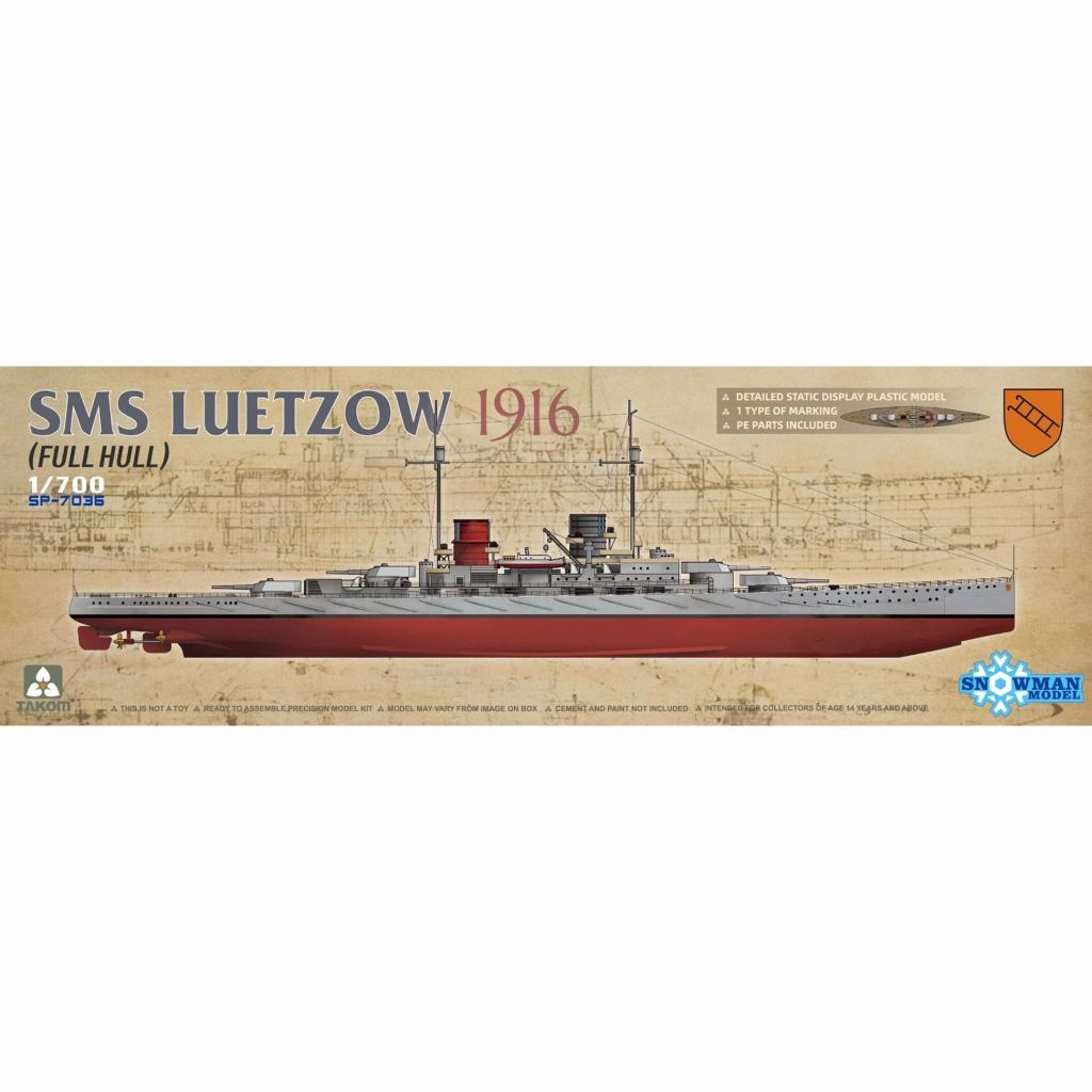 【新製品】7036 1/700 SMS リュッツオウ 1916(フルハルモデル)