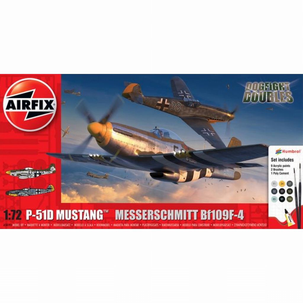 【新製品】A50193 1/72 P-51D マスタング vs メッサーシュミット Bf109F-4 コンボ