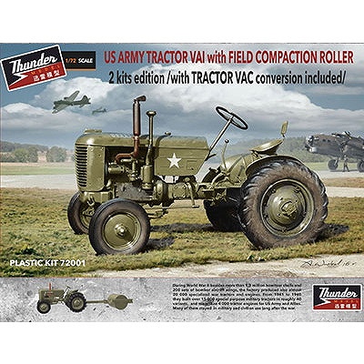 【新製品】72001 米 ケース社軍用＆民間トラクター2セットVAI+整地圧縮ローラー付