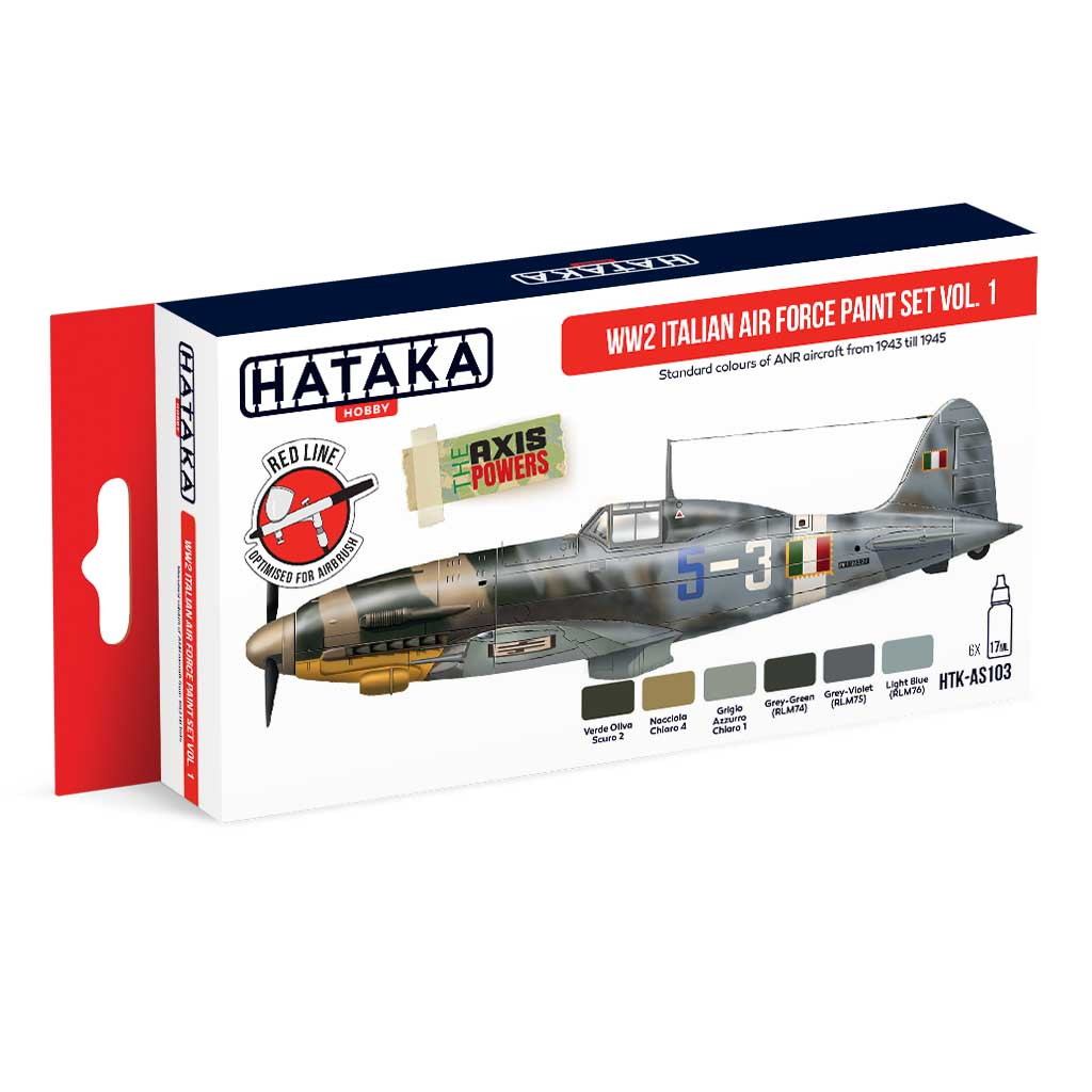 【新製品】HTK-AS103 WWII イタリア空軍 Vol.1 水性アクリルカラー6本セット