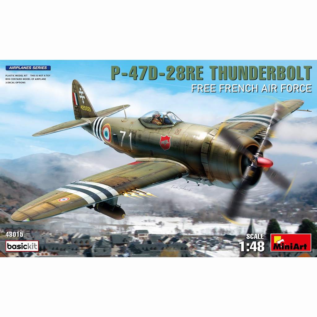 【新製品】48015 P-47D-28RE サンダーボルト 自由フランス軍空軍 ベーシックキット