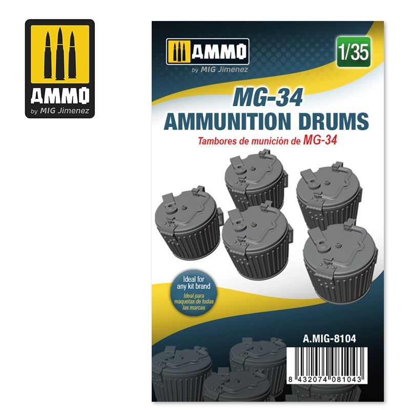 【新製品】A.MIG8104 1/35 MG-34用ドラムマガジン 5個セット