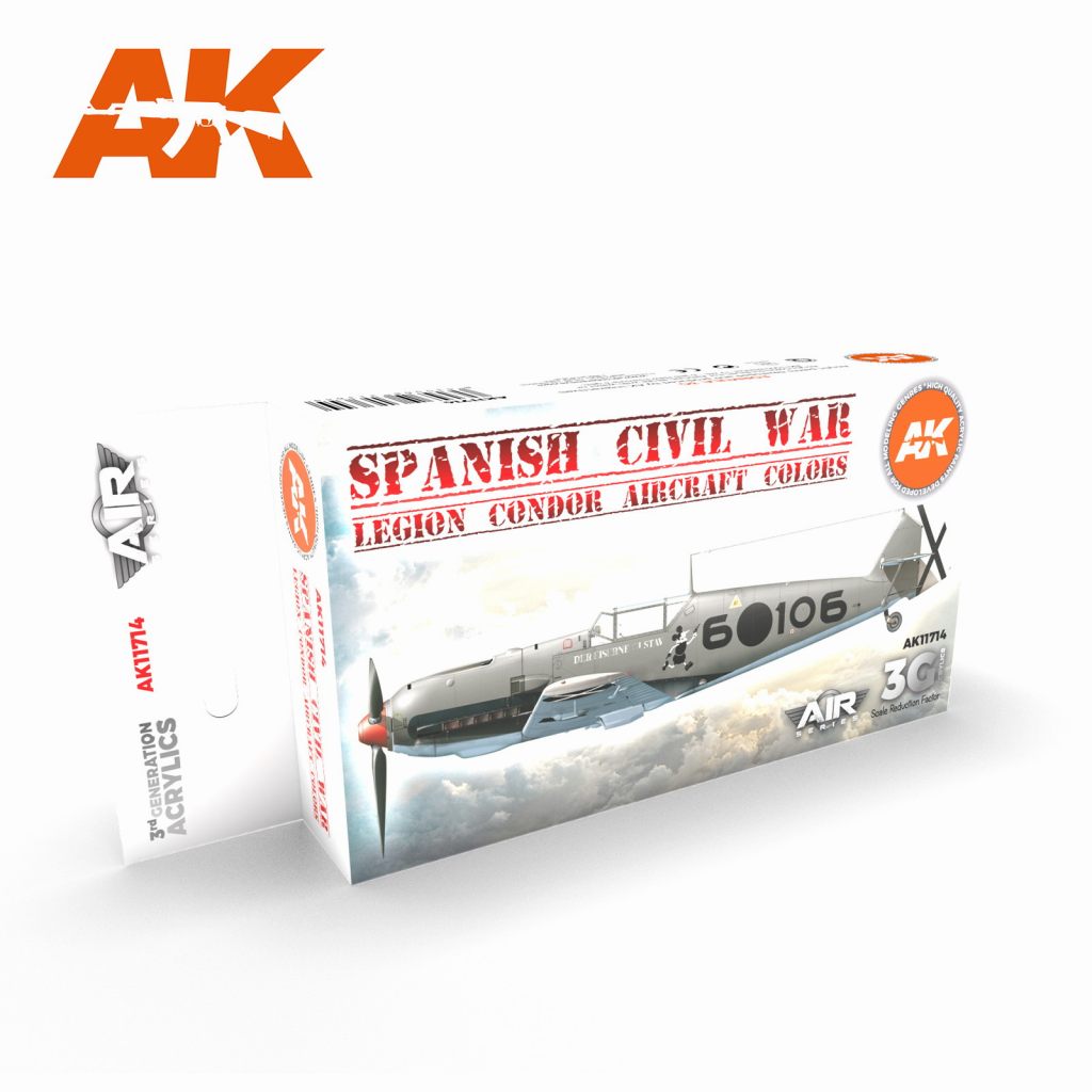 【新製品】AK11714 スペイン市民戦争・コンドル軍団航空機カラー6色セット【AKアクリル3G (サードジェネレーション)】