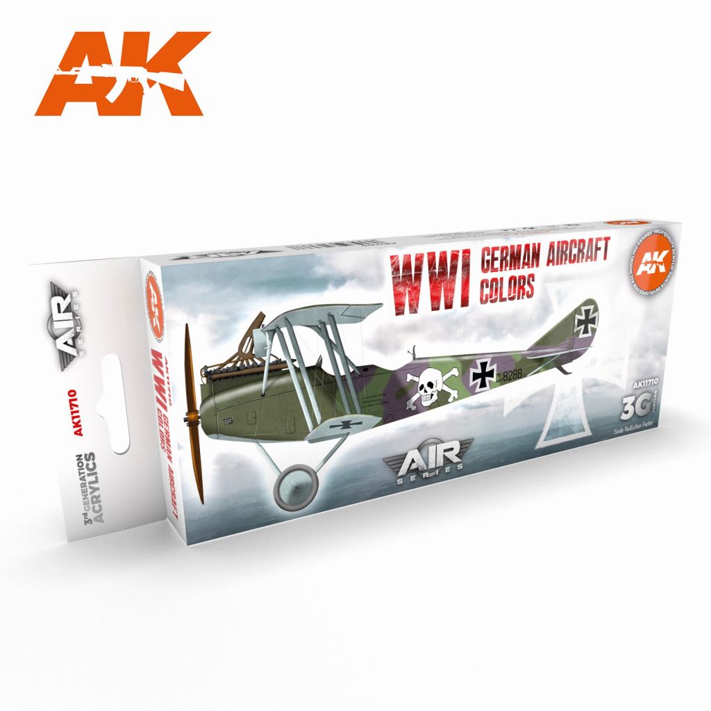 【新製品】AK11710 WWI ドイツ航空機カラー8色セット【AKアクリル3G (サードジェネレーション)】