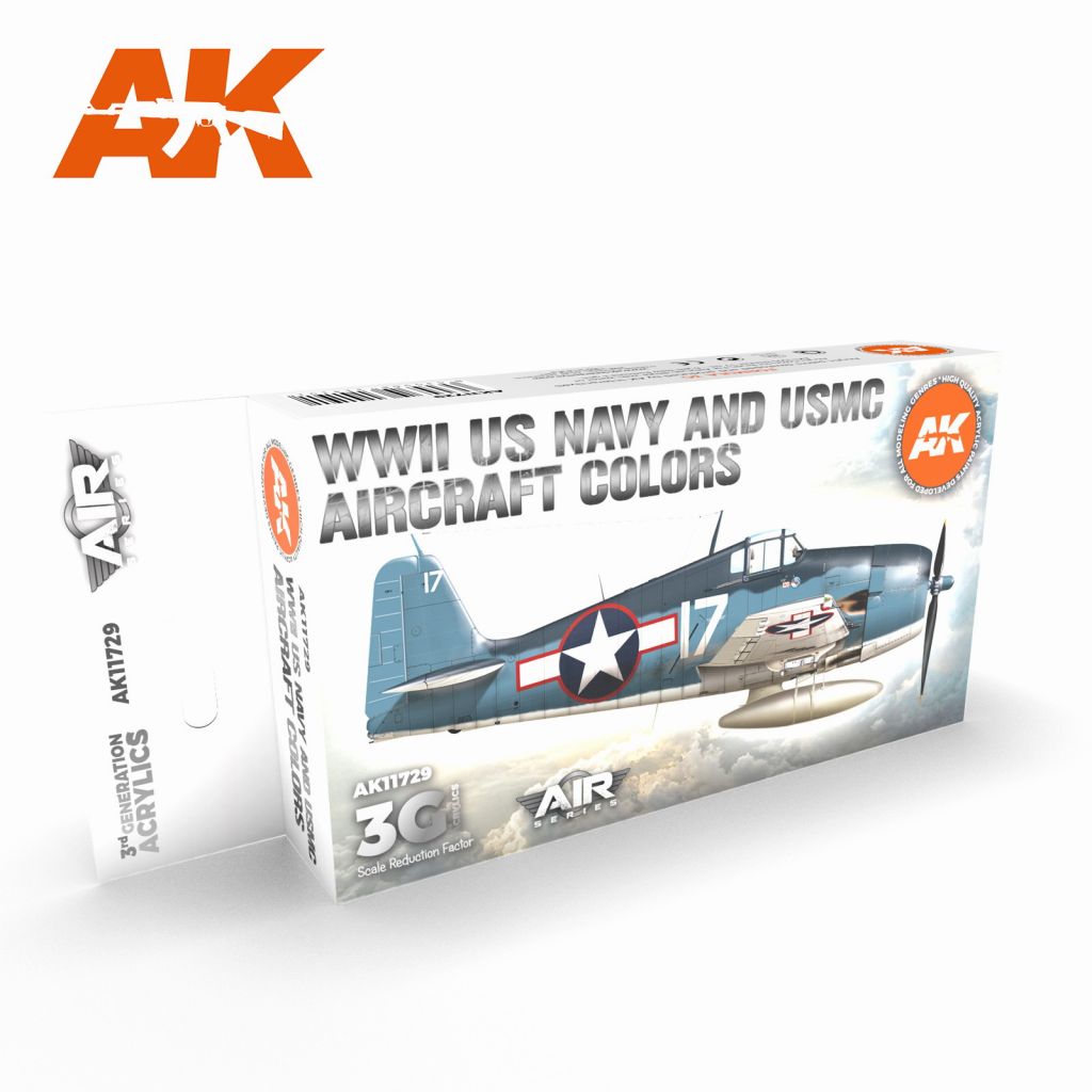 【新製品】AK11729 WWII アメリカ海軍・海兵隊航空機カラー4色セット【AKアクリル3G (サードジェネレーション)】