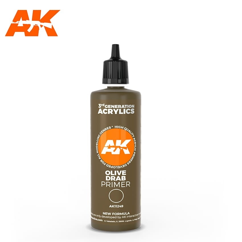 【新製品】AK11249 オリーブドラブ・プライマー 100ml【AKアクリル3G (サードジェネレーション)】