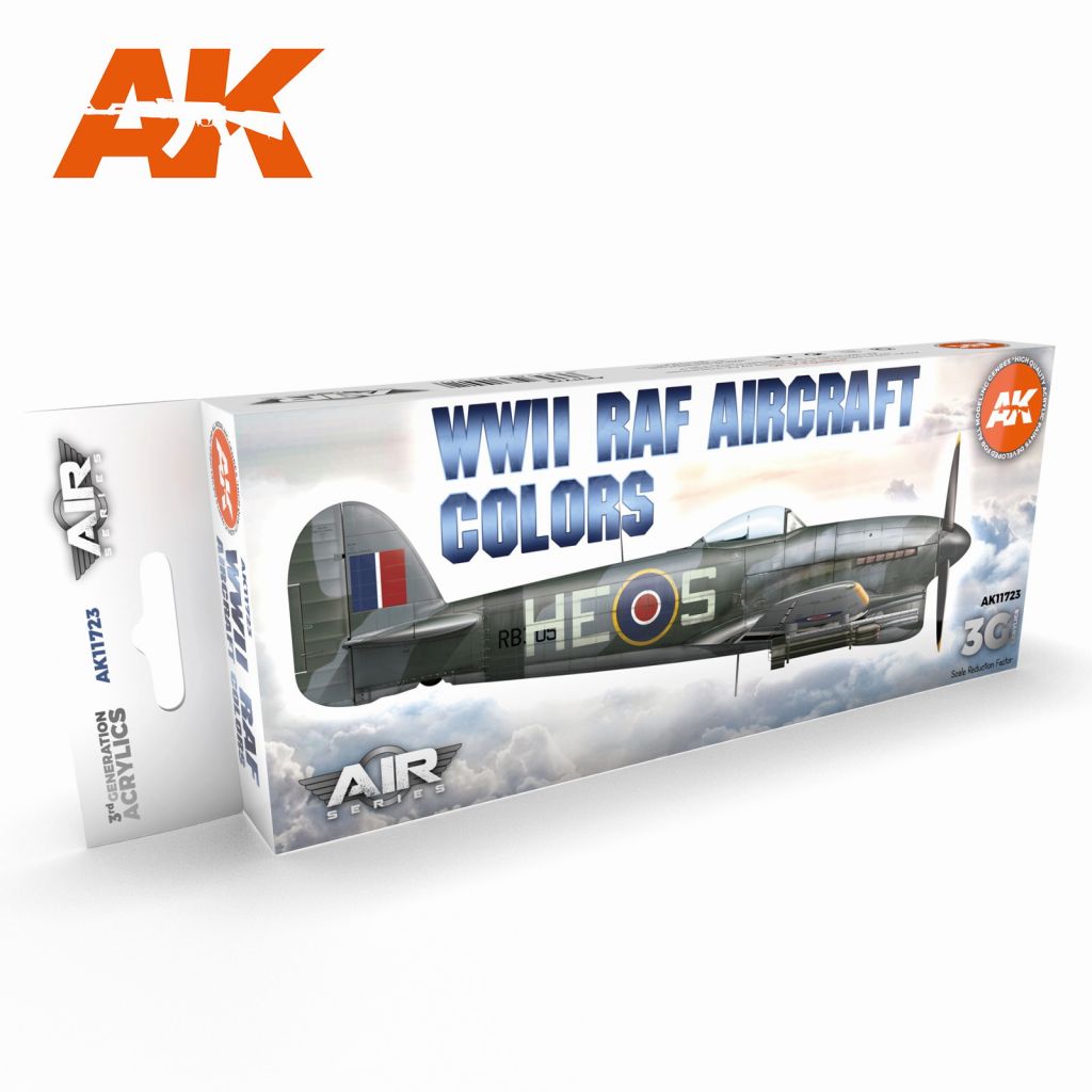 【新製品】AK11723 WWII イギリス空軍RAF航空機カラー8色セット【AKアクリル3G (サードジェネレーション)】