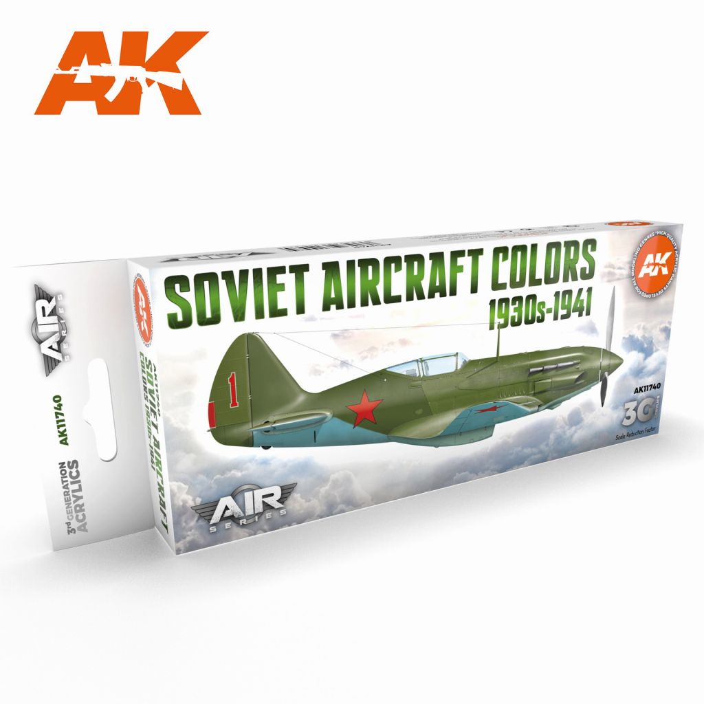 【新製品】AK11740 ソビエト航空機カラー8色セット1930s-1941【AKアクリル3G (サードジェネレーション)】