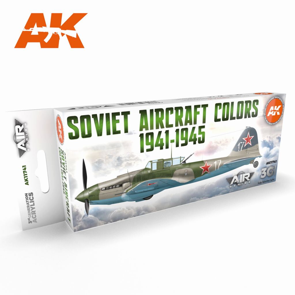 【新製品】AK11741 ソビエト航空機カラー8色セット1941-1945【AKアクリル3G (サードジェネレーション)】