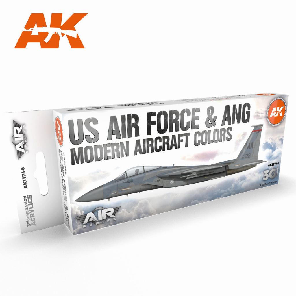 【新製品】AK11746 現用アメリカ空軍&ANG航空機カラー8色セット【AKアクリル3G (サードジェネレーション)】