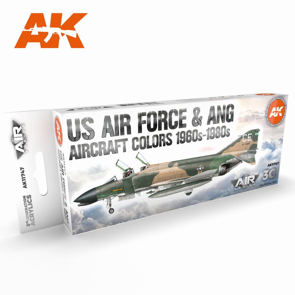 【新製品】AK11747 アメリカ空軍&ANG航空機カラー8色セット1960s-1980s【AKアクリル3G (サードジェネレーション)】
