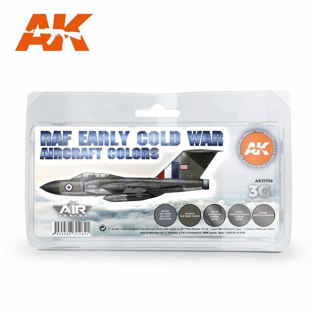 【新製品】AK11756 イギリス空軍航空機カラー5色セット冷戦初期【AKアクリル3G (サードジェネレーション)】