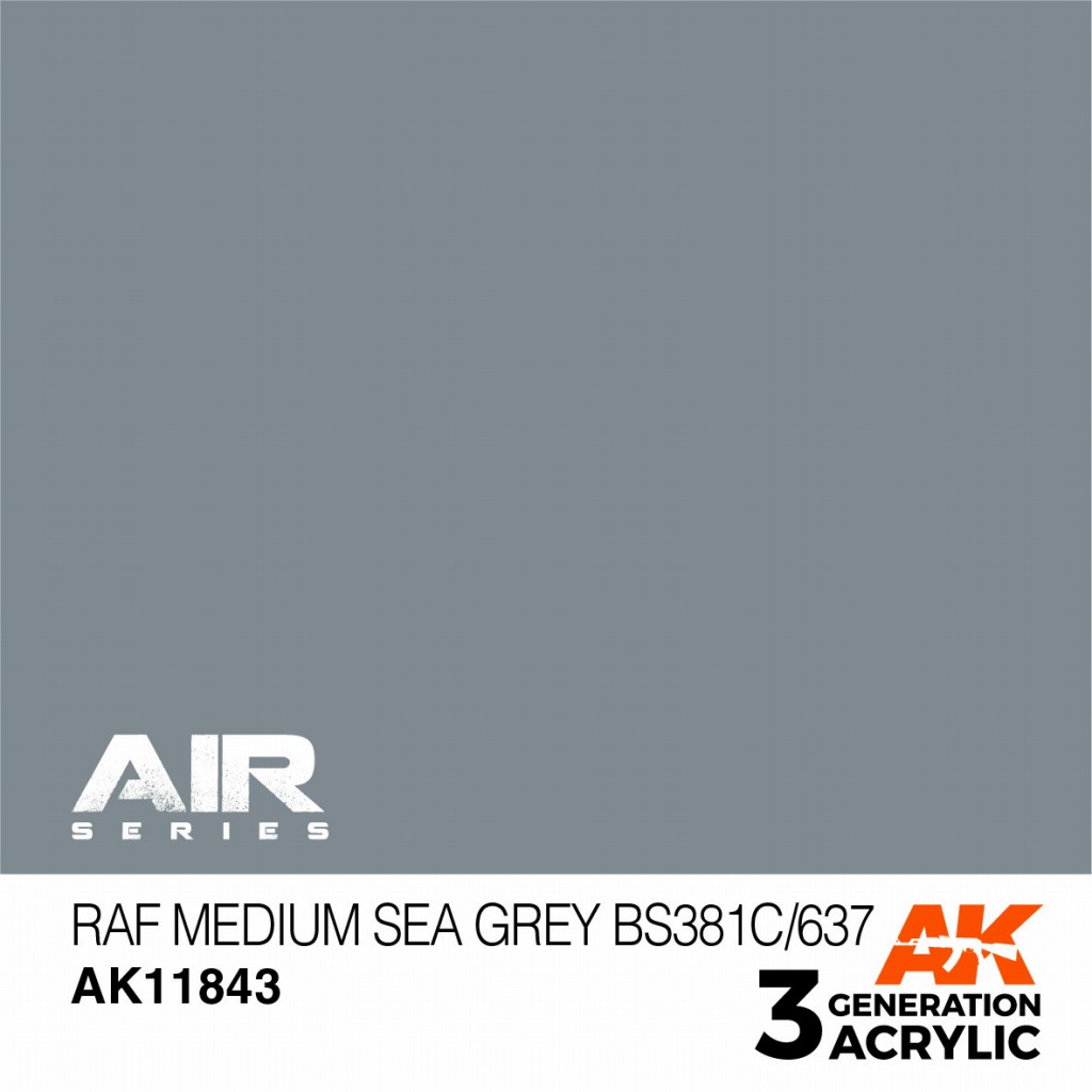 【新製品】AK11843 RAFミディアムシーグレイBS381C/637 【AKアクリル3G AIR (サードジェネレーション)】