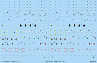 【新製品】[8591431720053] D72005)メッサーシュミット Bf110 機体警告表示(ステンシル)