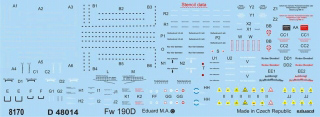 【新製品】[8591437180141] D48014)フォッケウルフ Fw190D 機体警告表示(ステンシル)