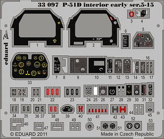 【新製品】[8591437330973] 33097)塗装済 P-51D ムスタング 計器盤 初期型 シリーズ5-15